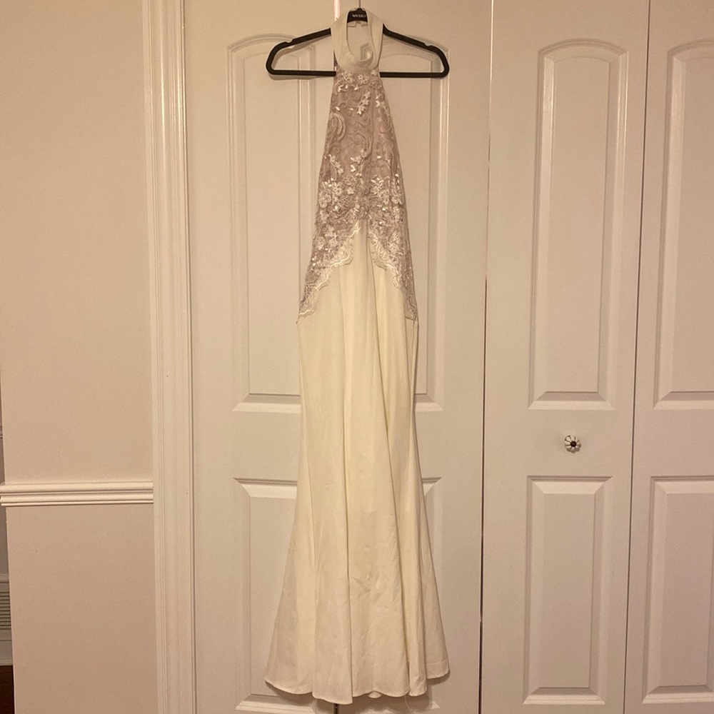 Misguided wedding dress white maxi size4 with tag